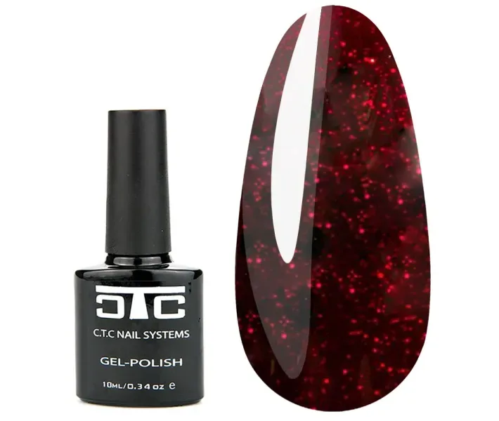 Гель-лак C.T.C Nail Systems 10-09 - бордово-винный, с микрошиммером, 10 мл (0087992)