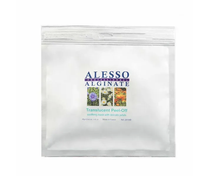 Альгінатна напівпрозора маска ALESSO Calming Mask Flowers Petals заспокійливу з ніжними Лепеска