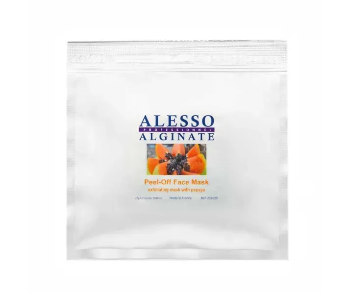 Альгінатна маска ALESSO Exfoliating Mask Papaya отшелушивающая і очищає із папайей