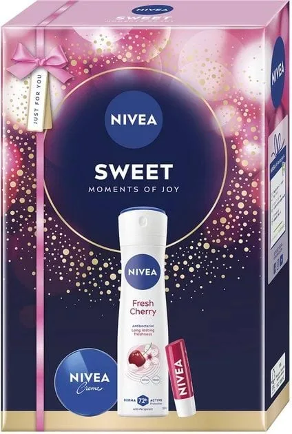 Набір Nivea Sweet (Антиперспірант спрей 150 мл + Крем 30 мл + Бальзам для губ ) 1 шт.