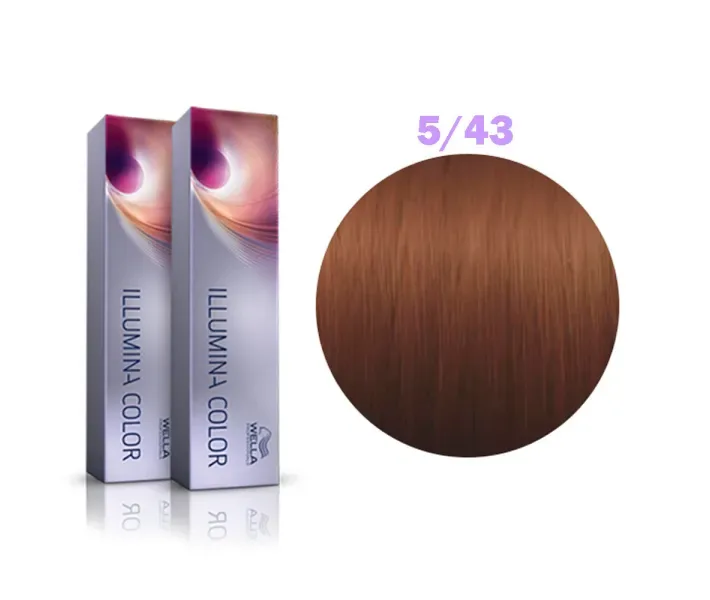 Фарба для волосся Wella Illumina № 5/43 (cветло-коричневий, мідно-золотистий) (0003590)