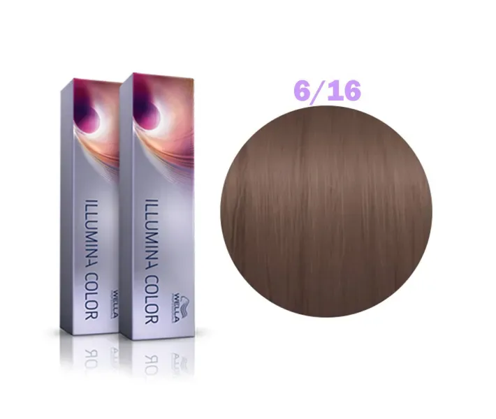Фарба для волосся Wella Illumina № 6/16 (темний блонд попелясто-фіолетовий) (0003593)