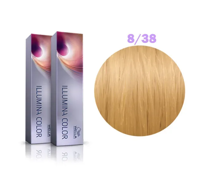 Фарба для волосся Wella Illumina № 8/38 (cветлий блонд золотисто-перловий) (0003600)