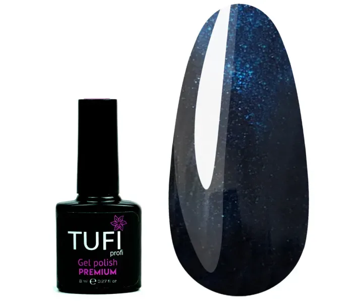 Гель-лак TUFI Profi Premium №169 - морська синь з мікроблеском, 8 мл (0089429)