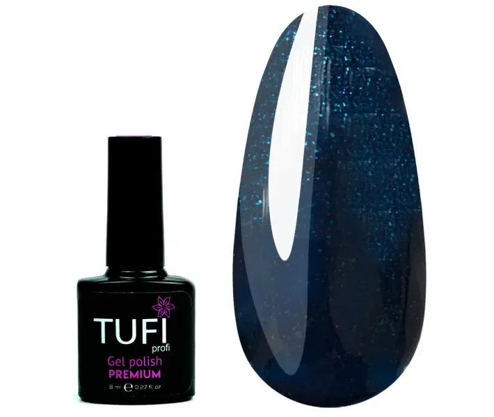 Гель-лак TUFI Profi Premium №170 - чорний з смарагдовим мікроблеском, 8 мл (0089432)