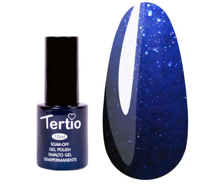 Гель-лак Tertio №181 - темний синій з мікроблиском, 10 мл (0069849)