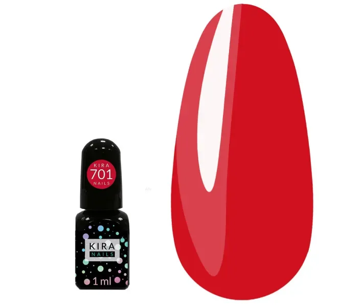 Гель-лак Kira Nails №701 - ніжно-червоний, 1 мл (0093165)