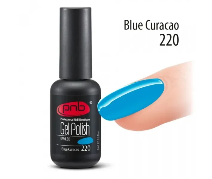 Гель-лак PNB №220 - Blue Curacao - яскраво-блакитний, 8 мл (0084314)