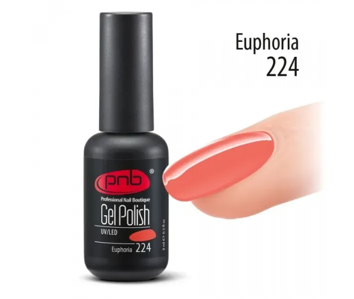 Гель-лак PNB №224 - Euphoria - грейпфрутовий, 8 мл (0084318)
