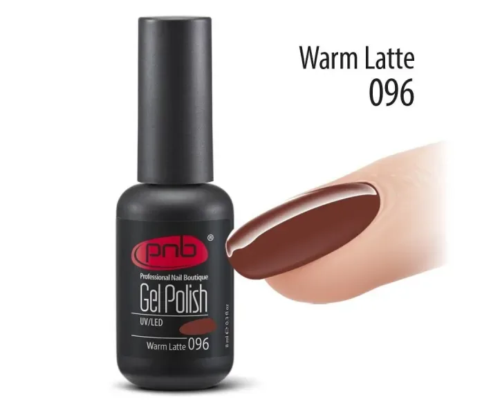 Гель-лак PNB №096 - Warm Latte - темно-шоколадний, 8 мл (0055848)