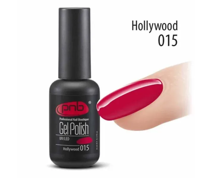 Гель-лак PNB №015 - Hollywood - червоний, 8 мл (0055789)