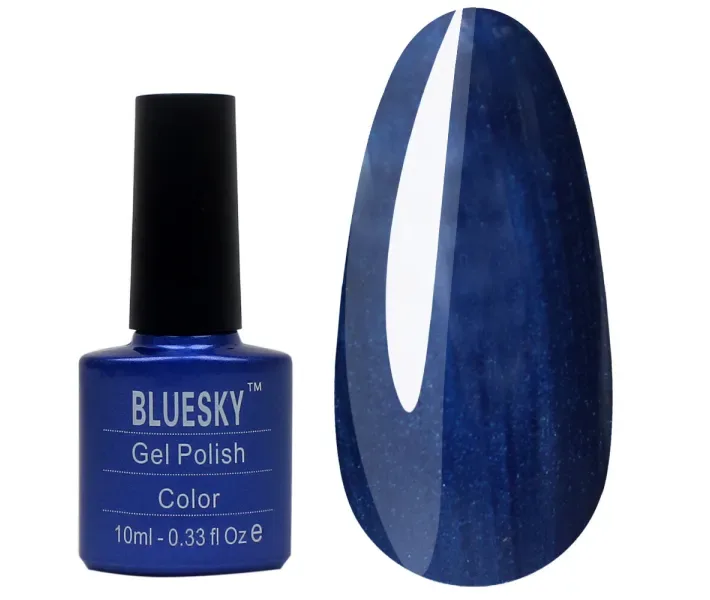 Гель-лак BLUESKY №092 - опівнічний синій Крайола з перламутром, 10 мл (0062182)