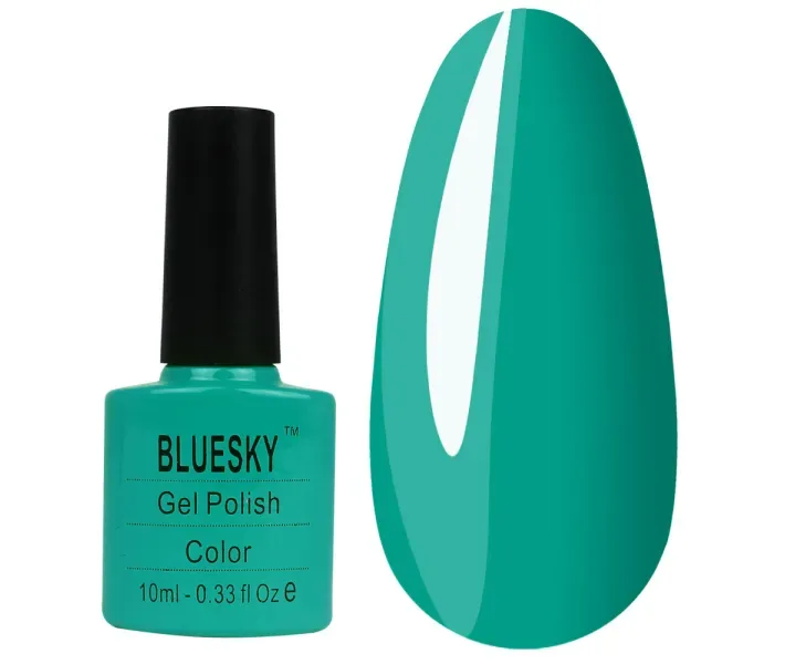 Гель-лак BLUESKY №124 - синьо-зелений Крайола, 10 мл (0064366)
