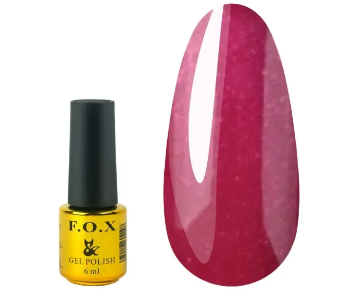 Гель-лак F.O.X Pigment №372 - яскраво-рожевий з рожевими блискітками, 6 мл (0057846)