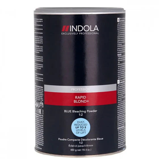 Indola Professional Rapid Blond+ Blue Dust-Free Powder - Блакитний беспылевой освітлюючий порошок