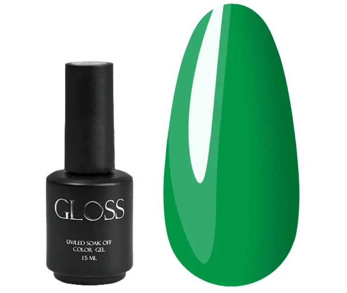 Гель-лак Gloss №518 - яскравий зелений, 15 мл (0073282)