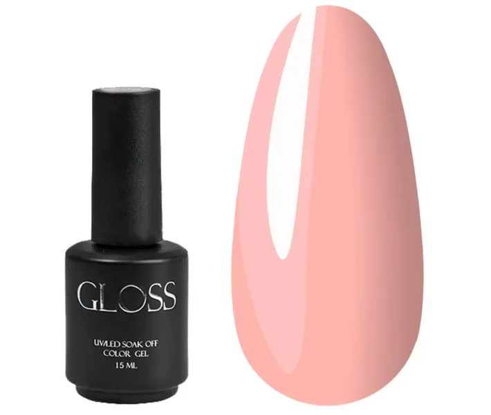 Гель-лак Gloss №130 - блідо кремовий напівпрозорий для френча, 15 мл (0073194)