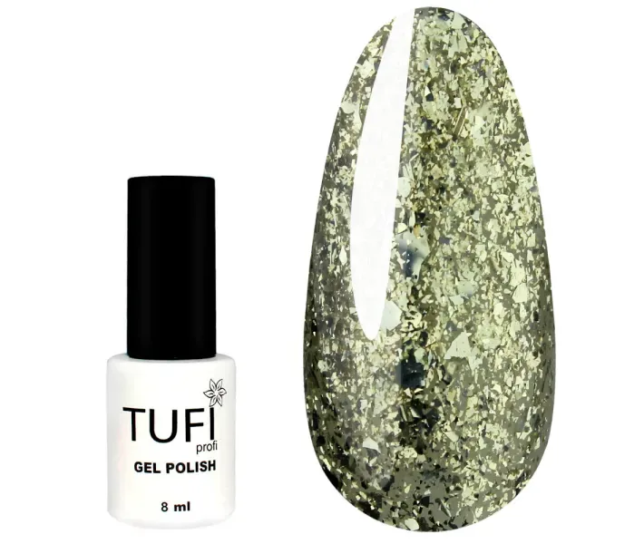Гель-лак TUFI Profi №250 - сріблясті блискітки, 8 мл (0080372)