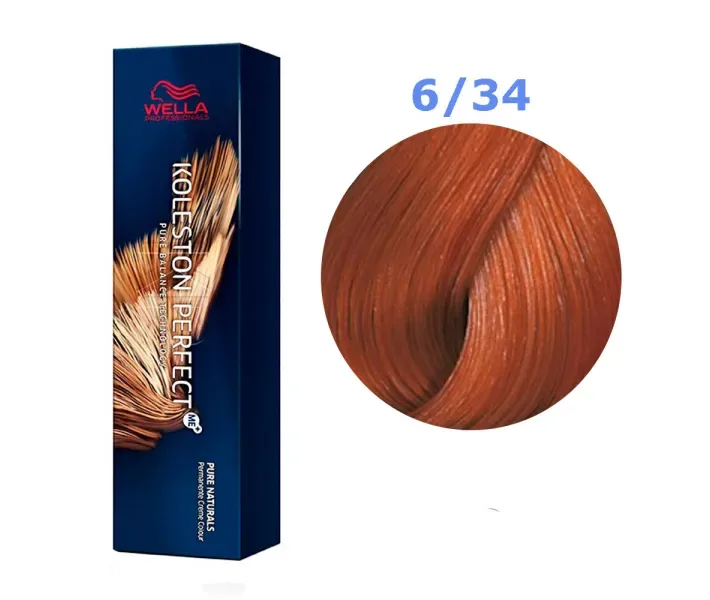 Фарба для волосся Wella Koleston Perfect № 6/34 (темний блонд золотисто-червоний) - vibrant reds (0003569)
