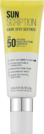 Сонцезахисний крем з ефектом освітлення - Instytutum Sunscription Dark Spot Defence SPF 50 1шт