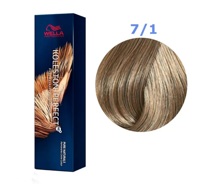 Фарба для волосся Wella Koleston Perfect № 7/1 (попелястий середній блондин) - rich naturals (0003520)