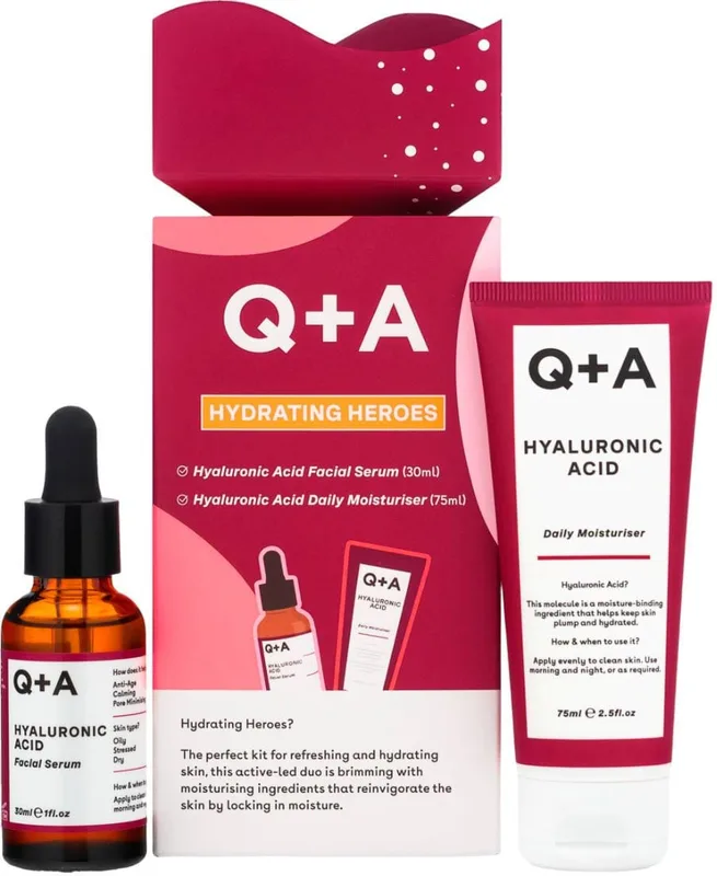 Подарунковий набір для зволоження шкіри Q+A Hydrating Heroes Gift Set