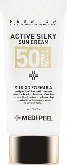 Medi Peel Active Silky Sun Cream SPF50+ /PA+++ - Сонцезахисний крем з пептидним комплексом SPF50+ /PA+++