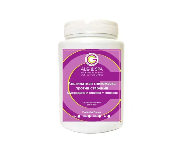 Альгінатна маска-мус Alg Spa смородина + журавлина + глюкоза проти старіння 200 г