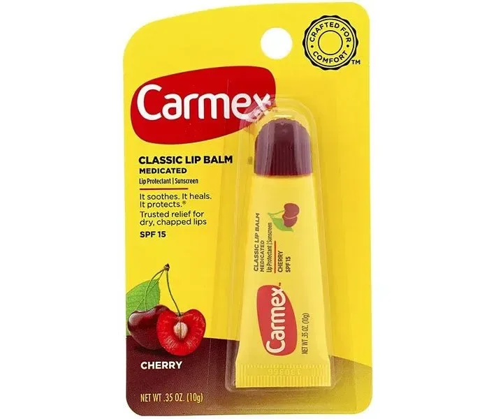 Бальзам для губ Carmex с ароматом вишни в тубе Carmex Classic Lip Balm SPF 15 Cherry Tube 10 г (83078014308)