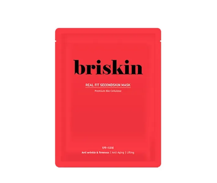 Маска Тонізуюча Омолоджуюча З екстрактом Нарциса Briskin Real Fit Second Skin Mask Elasticity and Lifting (червона)