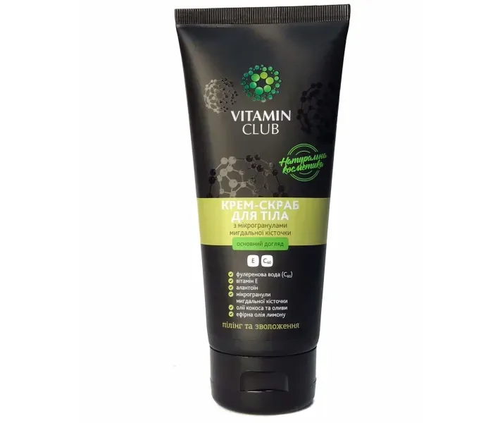 Крем-скраб для тела Vitamin Club с микрогранулами миндальной косточки 200ml