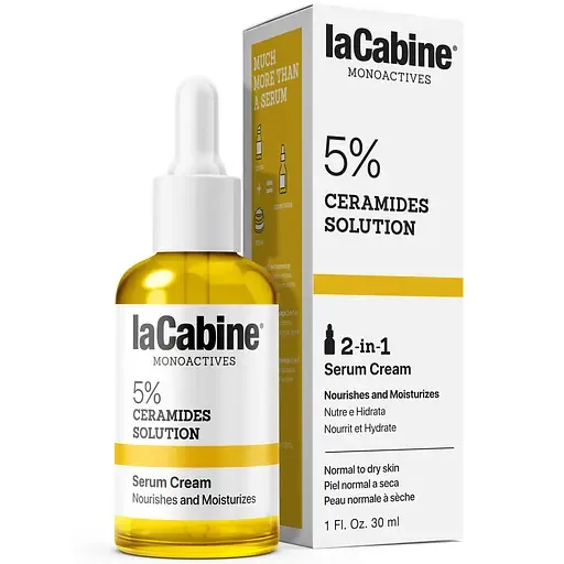 Крем-сироватка для живлення та зволоження сухої шкіри обличчя La Cabine 5% Ceramides 2in1 керамідів 5% 30 мл