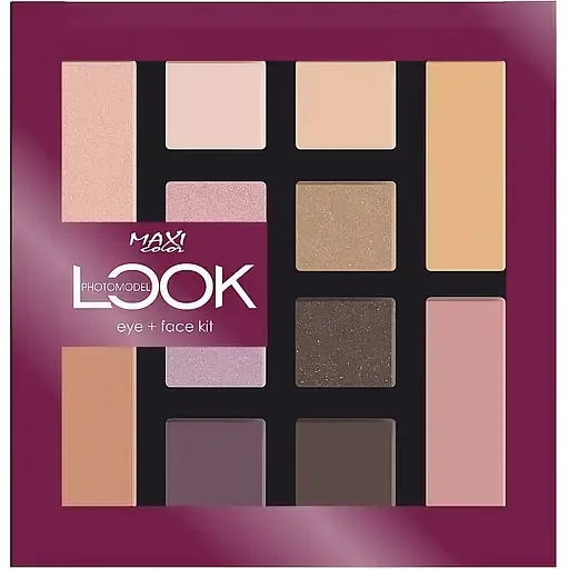 Тіні для повік Maxi Color Look Photomodel Eye + Face Kit відтінок 01 (Теплий нюд) 16.8 г