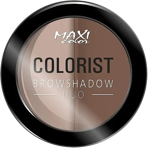 Тіні для брів Maxi Color Colorist Browshadow Duo відтінок 01 (Натуральний брюнет) 3 г