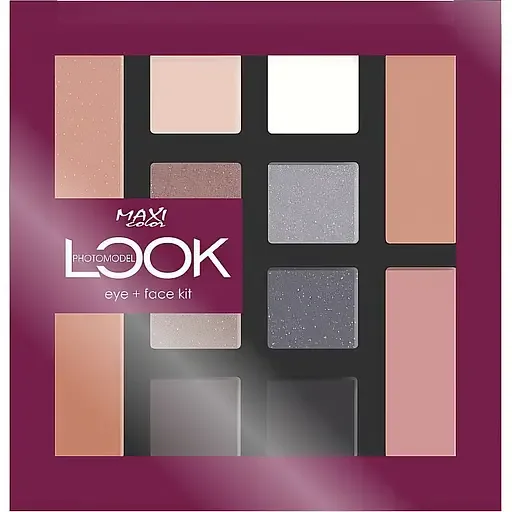 Тіні для повік Maxi Color Look Photomodel Eye + Face Kit відтінок 02 (Холодний нюд) 16.8 г