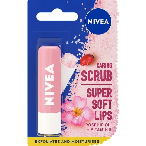 Скраб-бальзам для губ Nivea Super Soft Lips Rosehip Oil + Vitamin E з олією шипшини 4.8 г