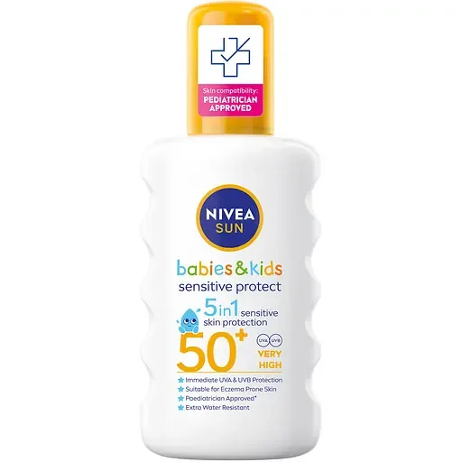 Дитячий сонцезахисний спрей NIVEA Sun Захист для чутливої шкіри SPF 50+ 200 мл