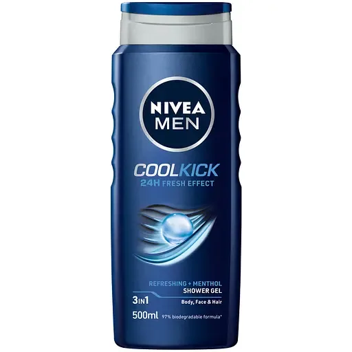 Гель для душу NIVEA MEN Заряд прохолоди 3в1 для тіла обличчя та волосся 500 мл