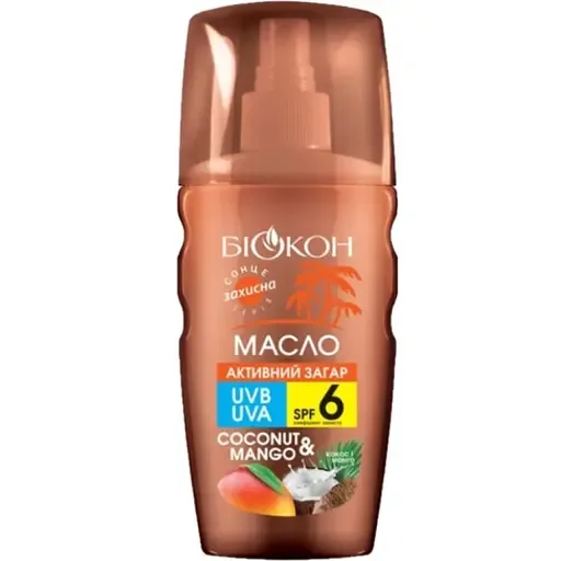Олія Активна засмага Біокон Кокос і манго SPF-6 160 мл