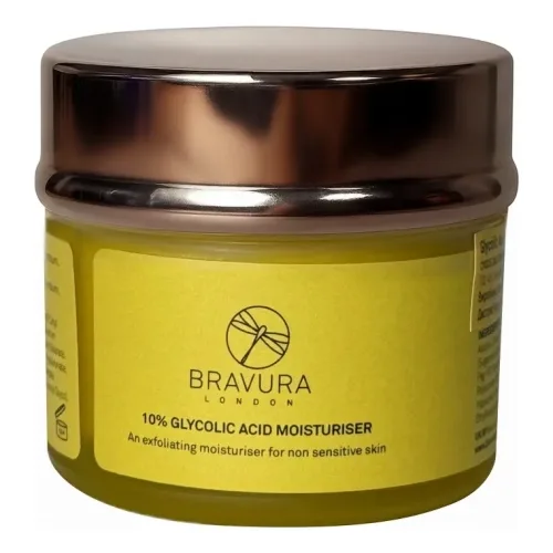 Нічний крем на основі гліколевої кислоти 10% BRAVURA LONDON Glycolic Acid 10% Moisturiser — обʼєм 50 мл