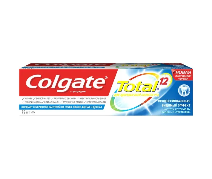 Зубна паста комплексна Colgate Total 12 Професійна Ефект, 75 мл