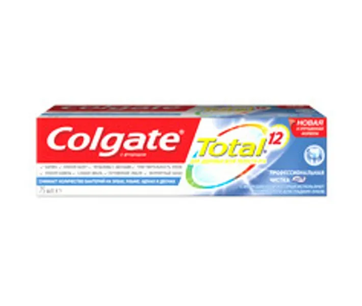 Зубна паста комплексна Colgate Total 12 Професійне чищення, 75 мл