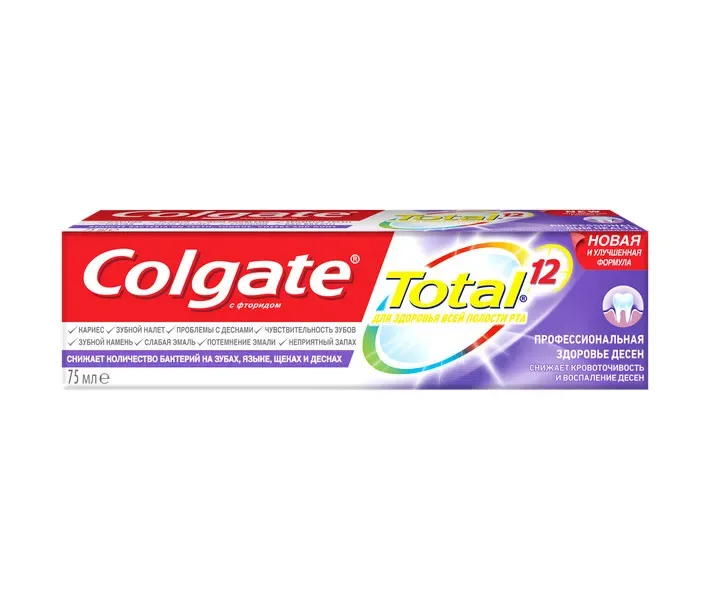 Зубна паста комплексна Colgate Total 12 Професійна Здоров'я Десен, 75 мл