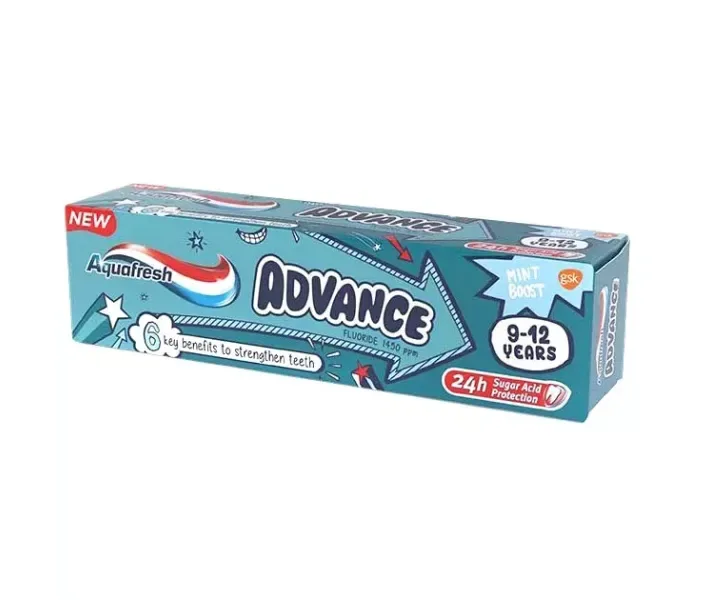 Зубна паста Aquafresh Advance 9-12 років, 75 мл