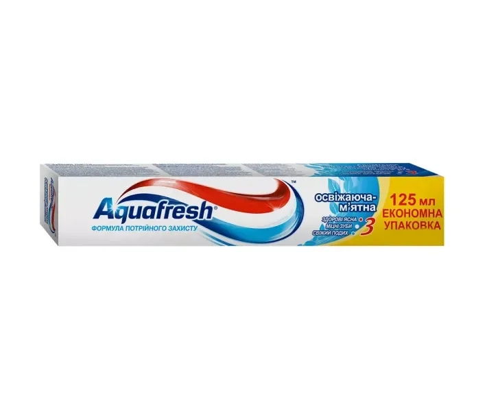 Зубна паста Aquafresh 3 Потрійний захист, освіжаюче-м'ятний, 125 мл
