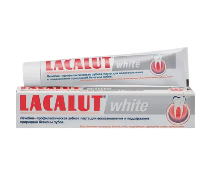 Зубна паста Lacalut White лікувально-профілактична, 75 мл
