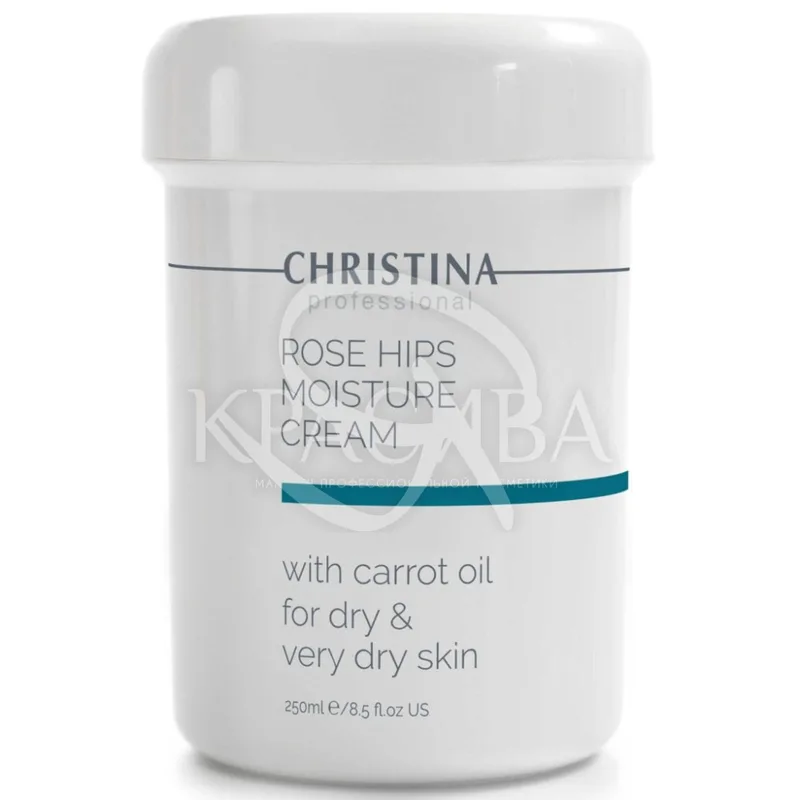 Зволожуючий крем з маслом шипшини і моркви Christina Rose Hips Moisture Cream Carrot Oil 250 мл