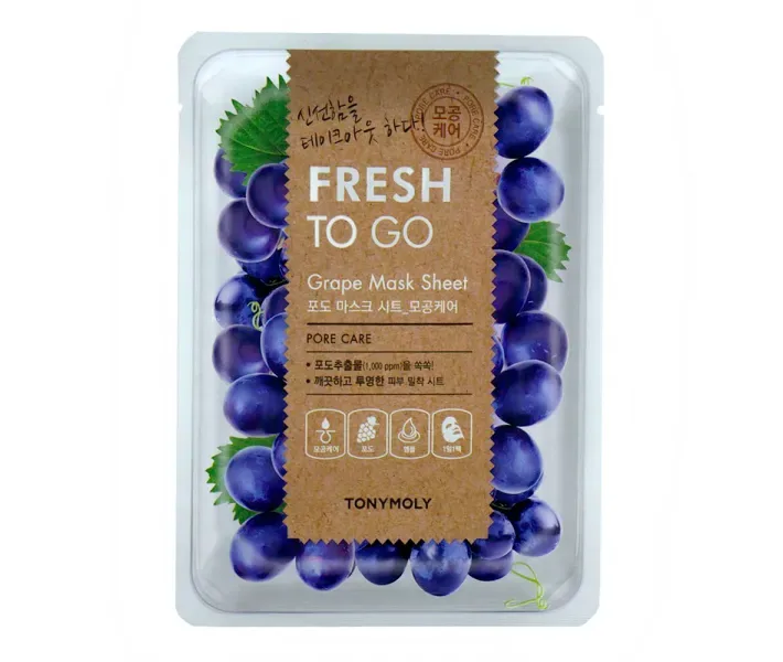 Тканинна маска для обличчя Tony Moly Fresh To Go Grape Mask Sheet (0091793)