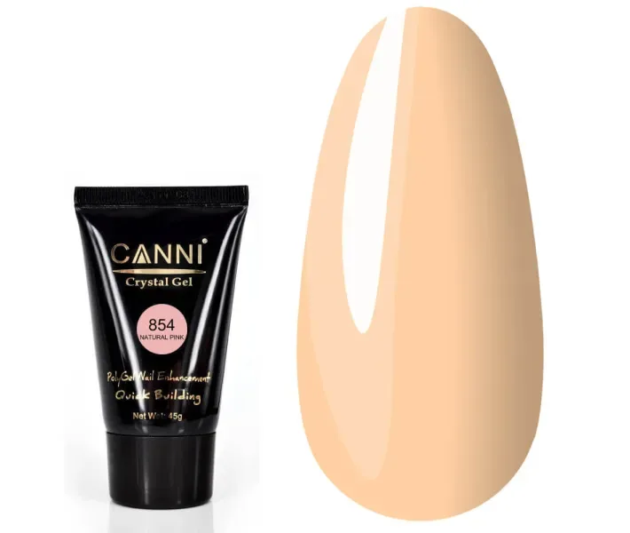 Акригель Canni Poly Nail Gel №854 - натуральный розовый, 45 г (0072526)