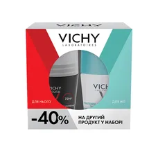 Промонабір Vichy дезодорантів чоловічий + жіночий 48 годин 2025